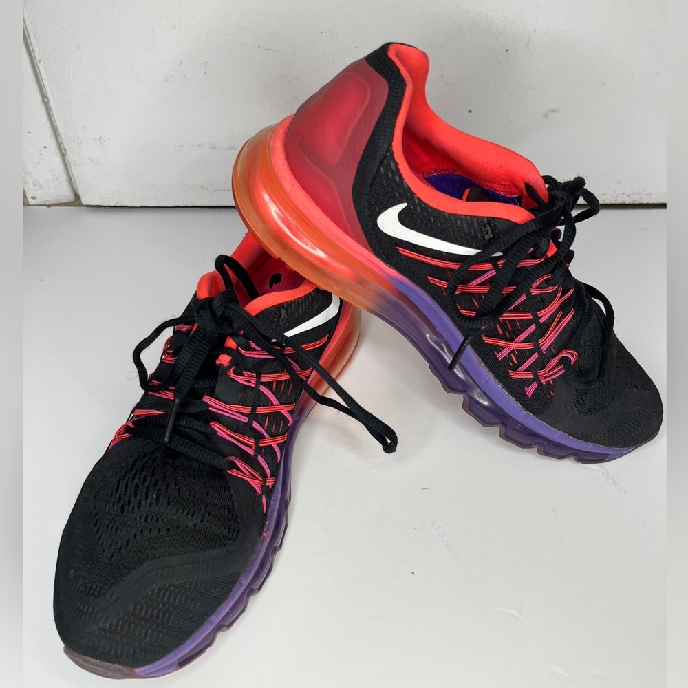 NIKE AIR MAX 2015 BLACK Hyper Punch Grape Women’s Running Shoes - Picture 2 of 9